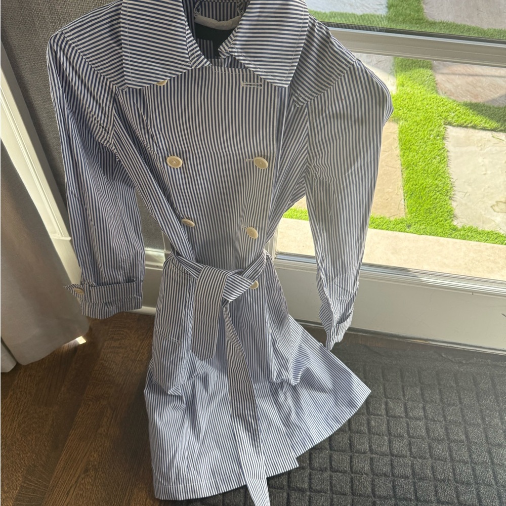 NWT J crew Striped Double-Breasted Trench Coat- super chic and sold out!! Size 0